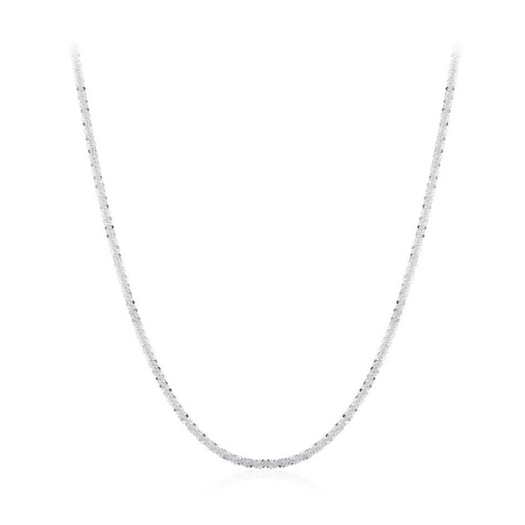 Wholesale Women's Niche Design 925 Sterling Silver Baby's Breath Star Water Wave Chain Necklace With Electroplating