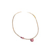 Wholesale Women's Niche Fashion Crystal Love Heart Shaped Clavicle Chain With Pink Diamond Embedded And Electroplated Design
