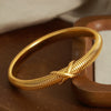 Wholesale Women's Niche Fashion Joker Spring Bracelet Jewelry 316L Stainless Steel 18K Gold Plated