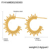 Wholesale Women's Niche Geometric Ferris Wheel Cshaped Round Bead Sunflower Earrings Stainless Steel 18K Gold Electroplated Jewelry