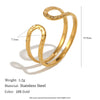 Wholesale Women's Niche Geometric Hammered Texture 18K Gold Electroplated Stainless Steel Open Ring
