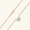 Wholesale Women's Niche Geometric Moissanite Emerald Pendant Necklace 925 Sterling Silver Electroplated Pearl Chain