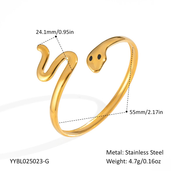 Wholesale Women's Niche Geometric Spirit Snake Titanium Steel Bracelet With Pvd Vacuum Real Gold Electroplating