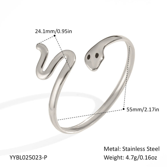 Wholesale Women's Niche Geometric Spirit Snake Titanium Steel Bracelet With Pvd Vacuum Real Gold Electroplating