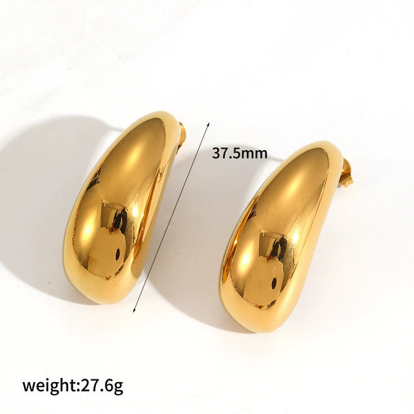 Wholesale Women's Niche Geometric Stainless Steel Electroplated Irregular Twisted Asymmetric Earrings