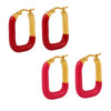 Wholesale Women's Niche Geometric Stainless Steel Goldplated Ushaped Earrings
