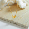 Wholesale Women's Niche Handmade 316L Stainless Steel 18K Gold Plated Folding Love Heart Clavicle Necklace Jewelry