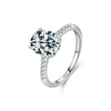 Wholesale Women's Niche Highend Luxury S925 Sterling Silver Geometric Zircon Inlay Ring