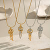 Wholesale Women's Niche Light Luxury Hug Necklace In Geometric Shape Made Of Stainless Steel With Electroplating Processing