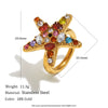 Wholesale Women's Niche Minimalist Stainless Steel Electroplated Star And Geometric Shaped Ring Jewelry
