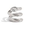 Wholesale Women's Niche Retro Geometric Stainless Steel 18K Goldplated Snake Head Ring