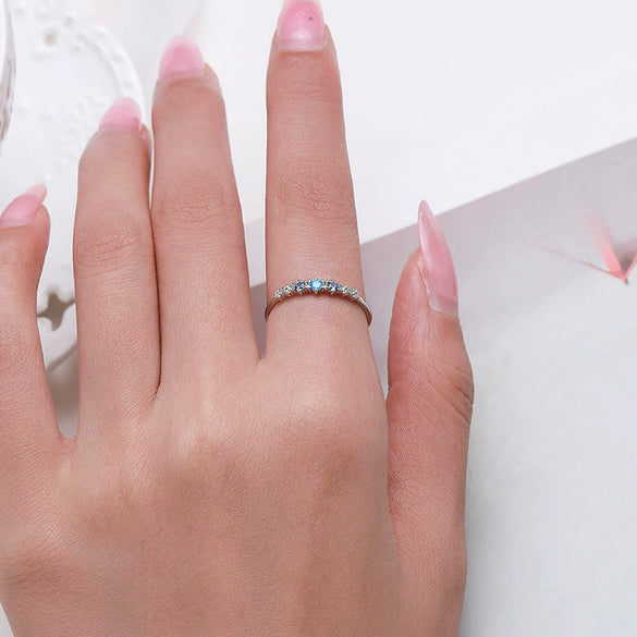 Wholesale Women's Niche Simple Fashion 925 Sterling Silver Zircon Inlaid Ring And Earrings