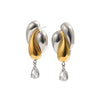 Wholesale Women's Niche Style Geometric Drop Shape Stainless Steel Pvd Furnace Vacuum Real Gold Plated Stud Earrings