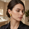 Wholesale Women's Niche Style Geometric Drop Shape Stainless Steel Pvd Furnace Vacuum Real Gold Plated Stud Earrings