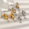 Wholesale Women's Niche Style Geometric Drop Shape Stainless Steel Pvd Furnace Vacuum Real Gold Plated Stud Earrings