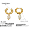 Wholesale Women's Niche Style Geometric Stainless Steel Electroplated Hoop Earrings