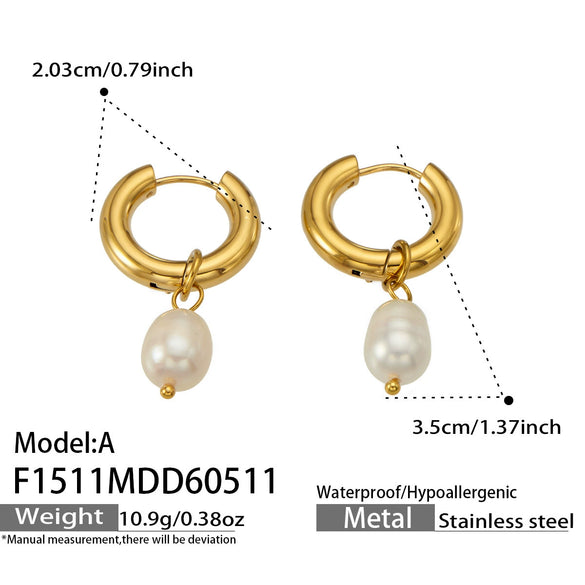 Wholesale Women's Niche Style Geometric Stainless Steel Electroplated Hoop Earrings