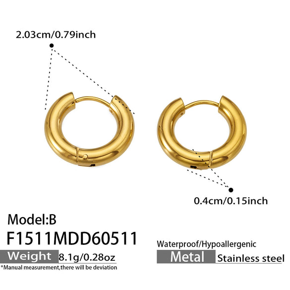 Wholesale Women's Niche Style Geometric Stainless Steel Electroplated Hoop Earrings