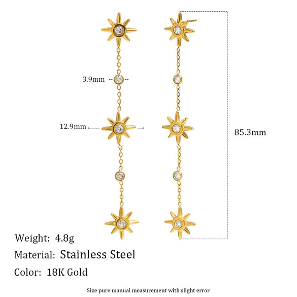 Wholesale Women's Niche Style Geometric Stainless Steel 18K Gold Plated Earrings Jewelry