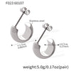 Wholesale Women's Niche Style Geometric Stainless Steel 18K Gold Plated Semicircle Cshaped Earrings