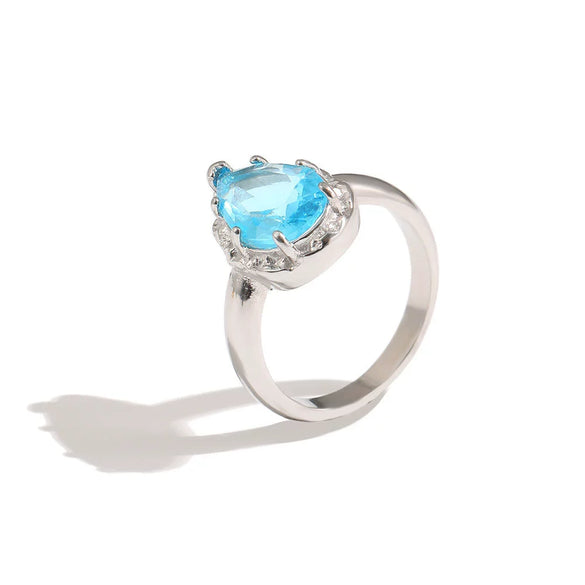 Wholesale Women's Niche Style Geometric Stainless Steel 18K Gold Plated Zircon Ring