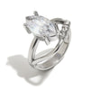 Wholesale Women's Niche Style Geometric Stainless Steel 18K Goldplated Marquise Zircon Jewelry Accessories