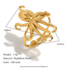 Wholesale Women's Niche Style Geometric Starfish Octopus Conch Stainless Steel 18K Gold Vacuum Plated Ring Accessories