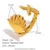 Wholesale Women's Niche Style Geometric Starfish Octopus Conch Stainless Steel 18K Gold Vacuum Plated Ring Accessories