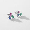 Wholesale Women's Niche Style S925 Sterling Silver Inlaid Zircon Flower Earrings