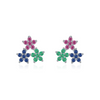 Wholesale Women's Niche Style S925 Sterling Silver Inlaid Zircon Flower Earrings