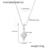 Wholesale Women's Niche Style Titanium Steel Clavicle Chain With Star Opal Pendant And Seashells Ring Quadrilateral Pattern Electroplating Treatment