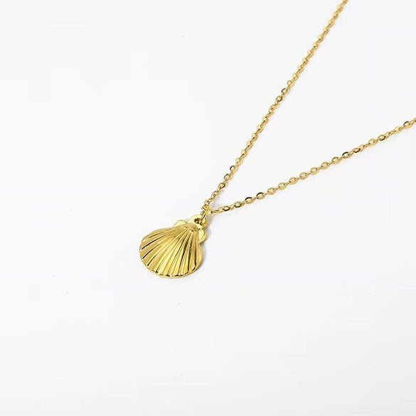 Wholesale Women's Niche Titanium Steel Electroplated Necklace With Shell And Starfish Marine Design
