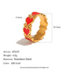 Wholesale Women's Niche Vintage Style Stainless Steel Vacuum Plated Heart And Geometric Shape Jewelry Ring