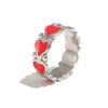 Wholesale Women's Niche Vintage Style Stainless Steel Vacuum Plated Heart And Geometric Shape Jewelry Ring