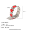 Wholesale Women's Niche Vintage Style Stainless Steel Vacuum Plated Heart And Geometric Shape Jewelry Ring