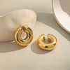 Wholesale Women's Non Pierced Ear Bone Clip C Shaped Glossy Thick Round Tube Ear Clip In Stainless Steel With Electroplating Geometric Style