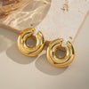 Wholesale Women's Non Pierced Ear Bone Clip C Shaped Glossy Thick Round Tube Ear Clip In Stainless Steel With Electroplating Geometric Style
