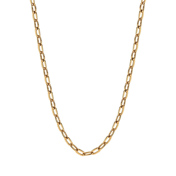 Wholesale Women's Nonfading Waterproof Vacuumplated Geometric Stainless Steel Calendering Chain Necklace