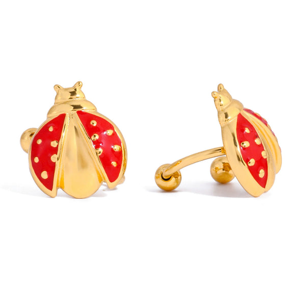 Wholesale Women's Nonpierced Insectthemed Geometric Stainless Steel Electroplated Ear Clips Earrings