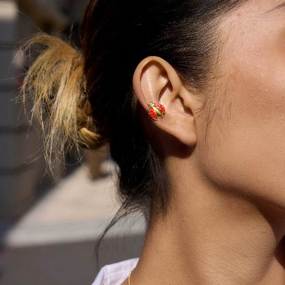 Wholesale Women's Nonpierced Insectthemed Geometric Stainless Steel Electroplated Ear Clips Earrings