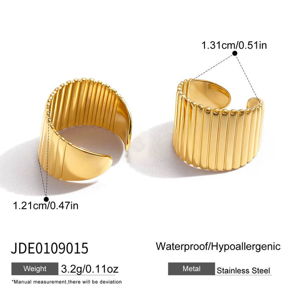 Wholesale Women's Nonpierced Stainless Steel Electroplated Geometric Cshaped Ear Cuffs And Plain Hoops Jewelry