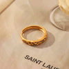 Wholesale Women's Note Ring Titanium Steel Retro Old Style With Vacuum Plating And Dripping Oil