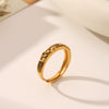 Wholesale Women's Note Ring Titanium Steel Retro Old Style With Vacuum Plating And Dripping Oil