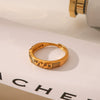 Wholesale Women's Note Ring Titanium Steel Retro Old Style With Vacuum Plating And Dripping Oil