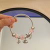 Wholesale Women's Ocean Element Anchor Pendant Beaded Bracelet Stainless Steel Electroplated Jewelry
