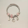 Wholesale Women's Ocean Element Anchor Pendant Beaded Bracelet Stainless Steel Electroplated Jewelry