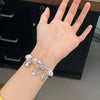 Wholesale Women's Ocean Element Anchor Pendant Beaded Bracelet Stainless Steel Electroplated Jewelry