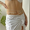 Wholesale Women's Ocean Element Waist Chain With Starfish Conch Shell Pendant Zinc Alloy Beaded Body Chain