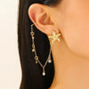 Wholesale Women's Ocean Vacation Style Exaggerated Starfish Earrings In Alloy With Electroplating