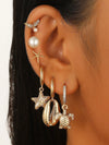 Wholesale Women's Ocean Vacation Style Exaggerated Starfish Earrings In Alloy With Electroplating